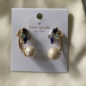 Kate Spade Pearl and Blue Crystal Earrings